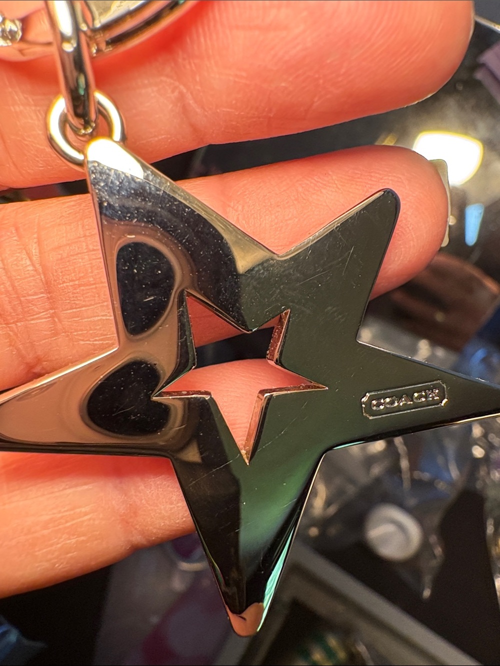 Coach Silver Star Cutout Key Charm - Picture 2 of 4